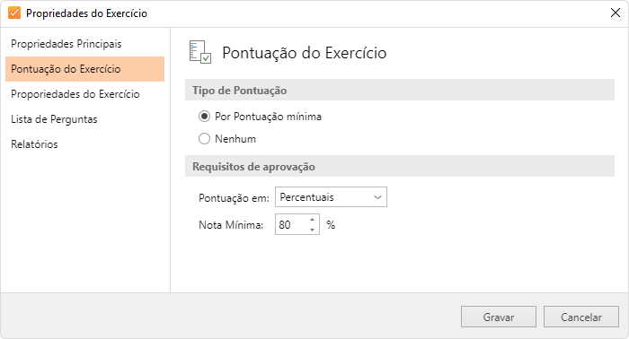 Requisitos para a aprovação do questionårio Requisitos para a aprovação do questionårio