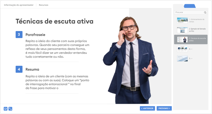 Um curso sobre ligações para representantes de vendas do iSpring Um curso sobre ligações para representantes de vendas do iSpring